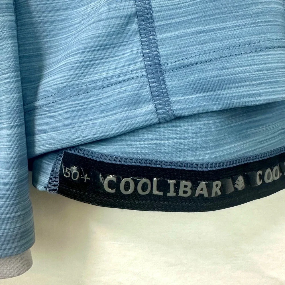 COOLIBAR Ultimate 1/2 Zip Rash Guard Blue UPF‎ 50+ UV Sun Protection Men's XL